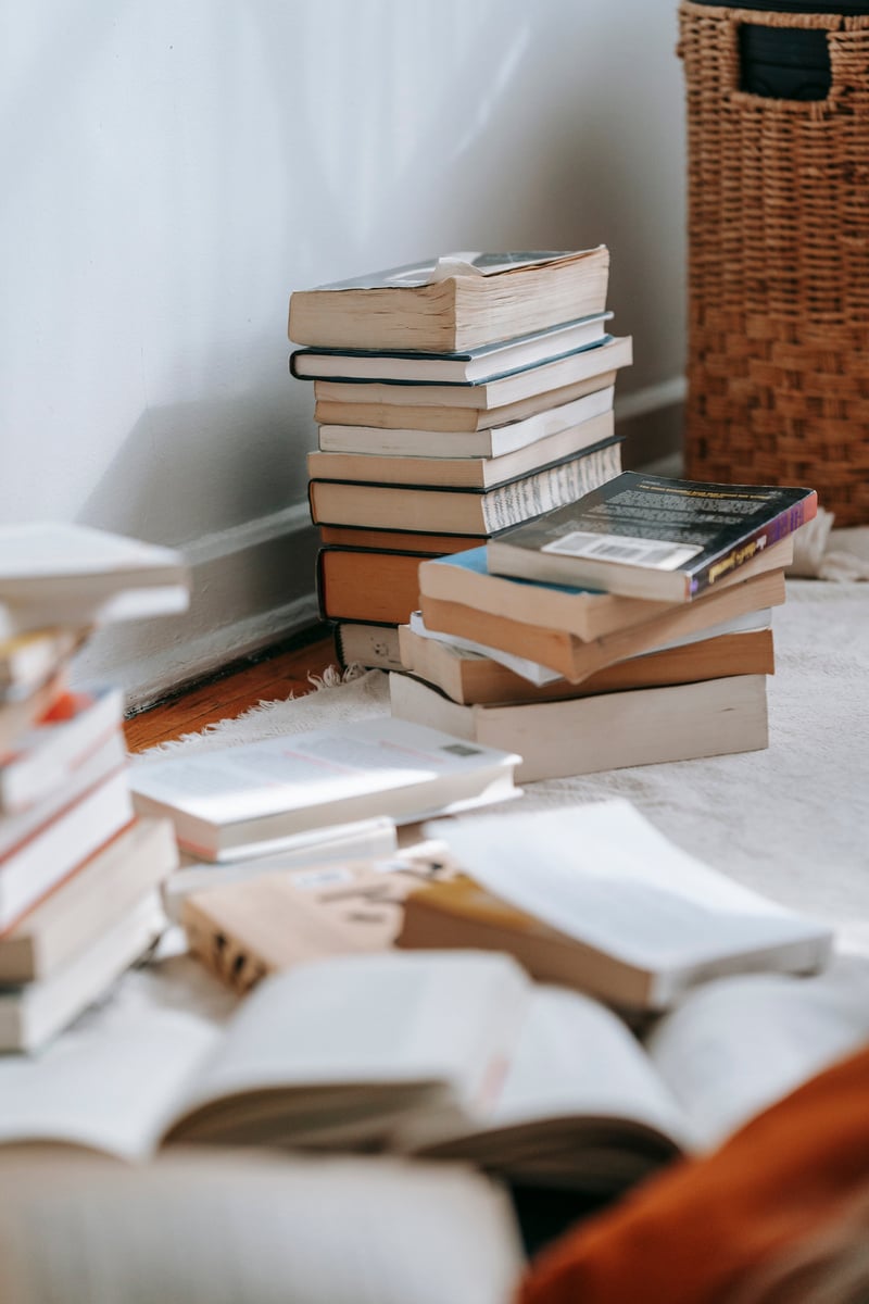 Close-Up Photo of Stack of Books